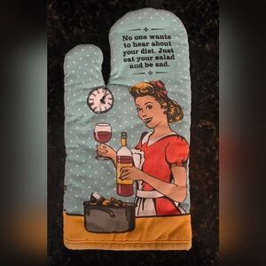 Sarcastic & Funny Quilted 100% Cotton Oven Mitt 10.75"  x 6"